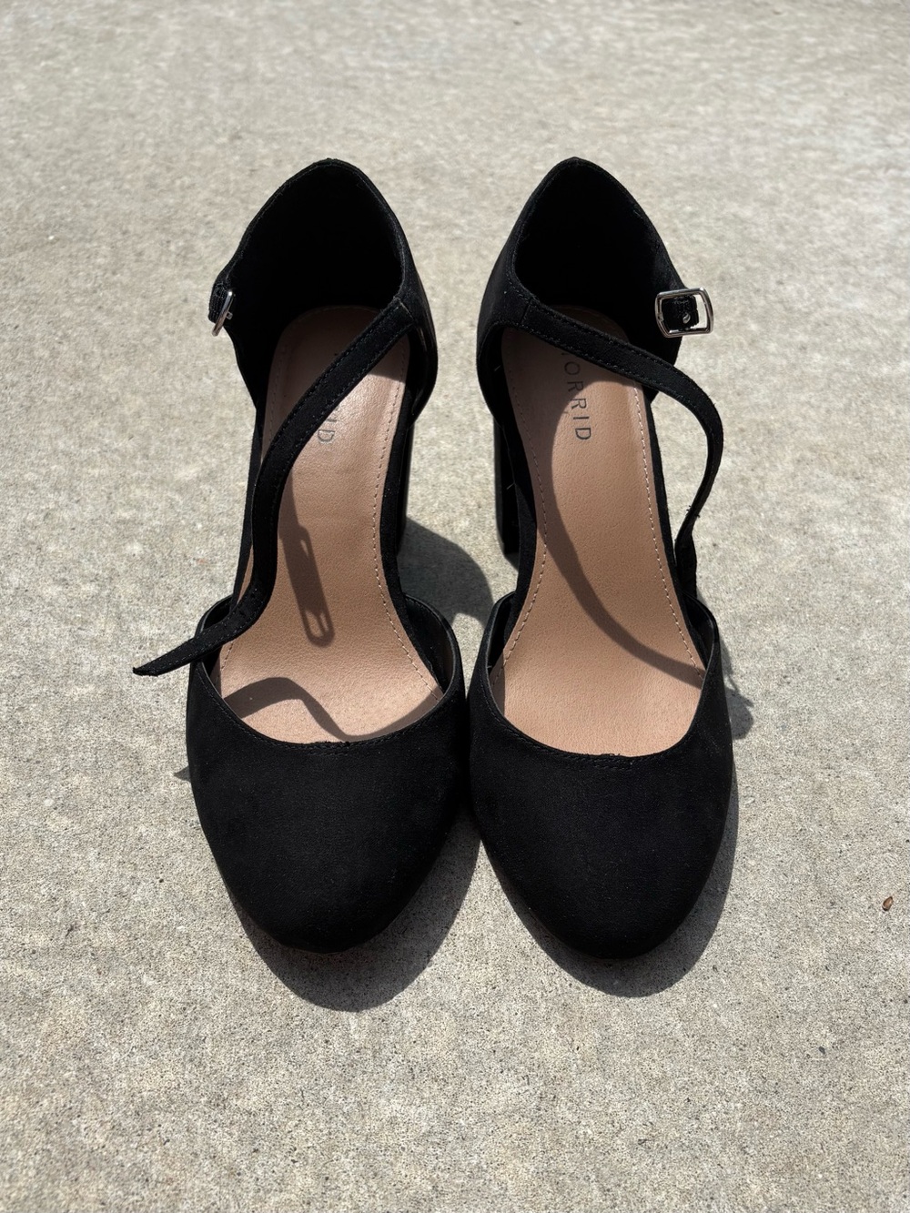 Torrid Black Ankle Strap Block Heel Pumps Size 8W